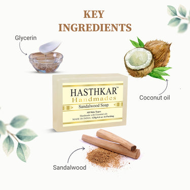 Hasthkar Handmade Glycerine Sandalwood Soap- 125gm - BuyPureNaturals