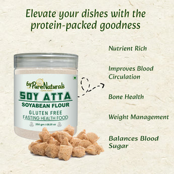 byPureNaturals Gluten Free Soy Atta (Soybean Flour)- 250 Gm - BuyPureNaturals