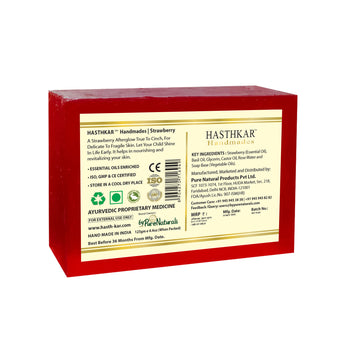 Hasthkar Handmade Glycerine Strawberry Soap- 125gm - BuyPureNaturals