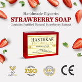 Hasthkar Handmade Glycerine Strawberry Soap- 125gm - BuyPureNaturals