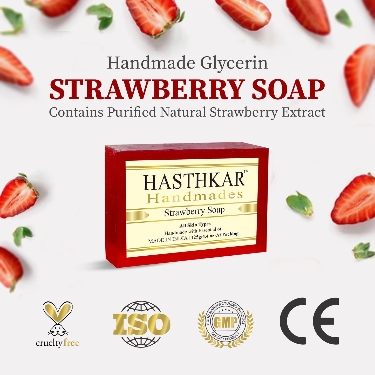 Hasthkar Handmades strawberry bath soap men women extract 