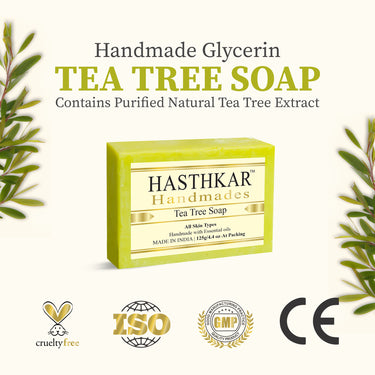 Hasthkar Handmade Glycerine Tea Tree Soap- 125gm - BuyPureNaturals