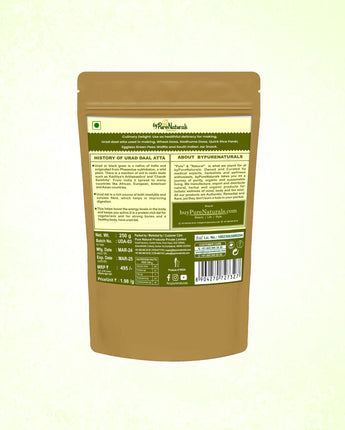 byPurenaturals Urad Daal Atta - Black Lentils Flour 250gm 100% Pure - Ready to Use Vrat Atta