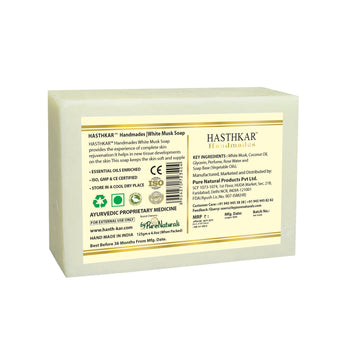Hasthkar Handmade Glycerine White Musk Soap- 125gm - BuyPureNaturals