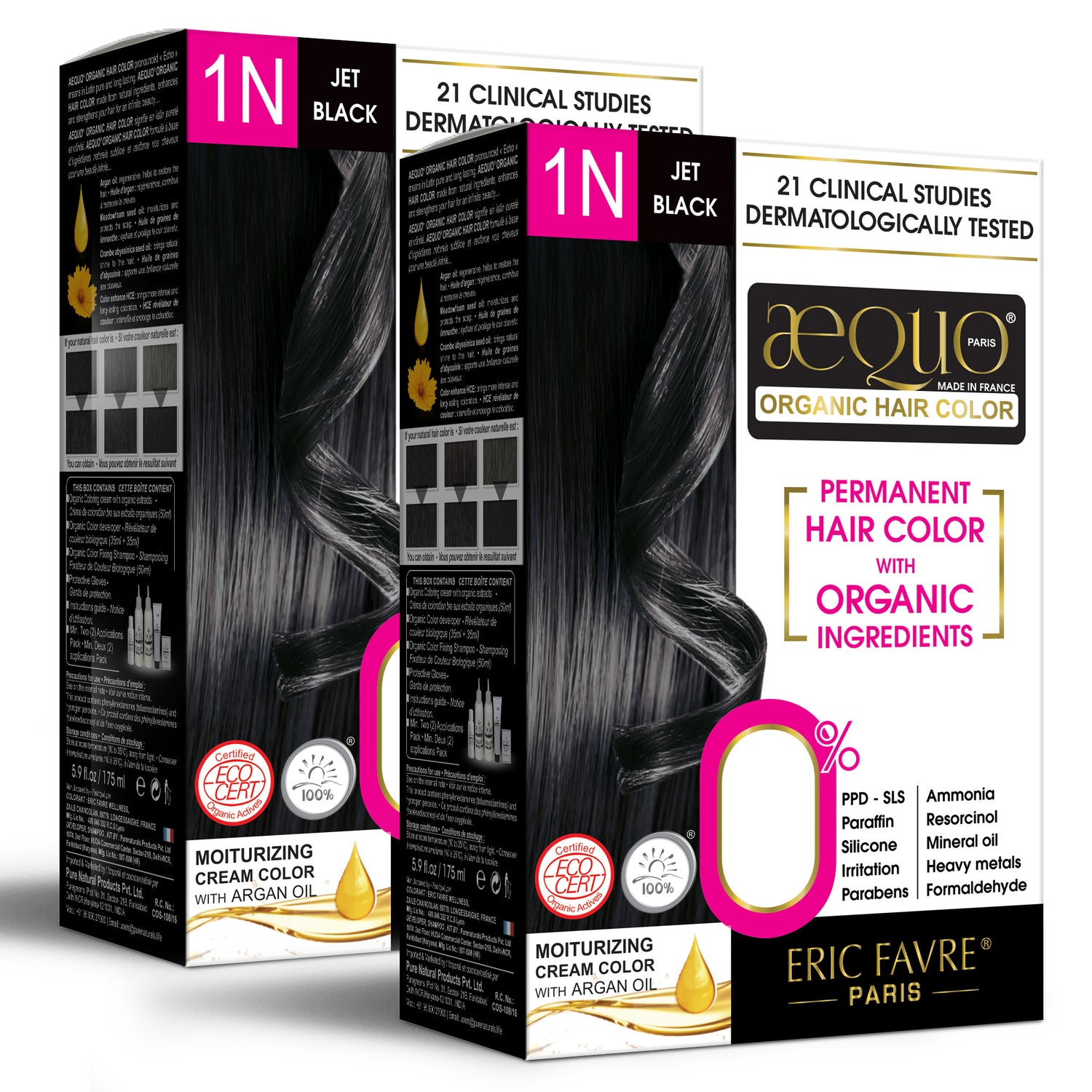 byPureNaturals Organic Cream Hair Colour for Women natural black pack of 2