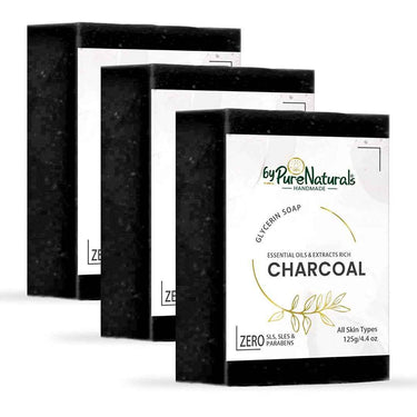 byPureNaturals SLS & Paraben Free Charcoal Soap- 125gm