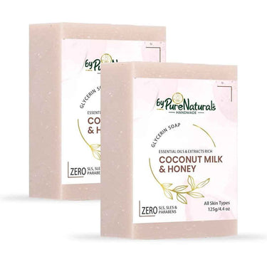 byPureNaturals SLS & Paraben Free Coconut Milk & Honey Soap- 125gm