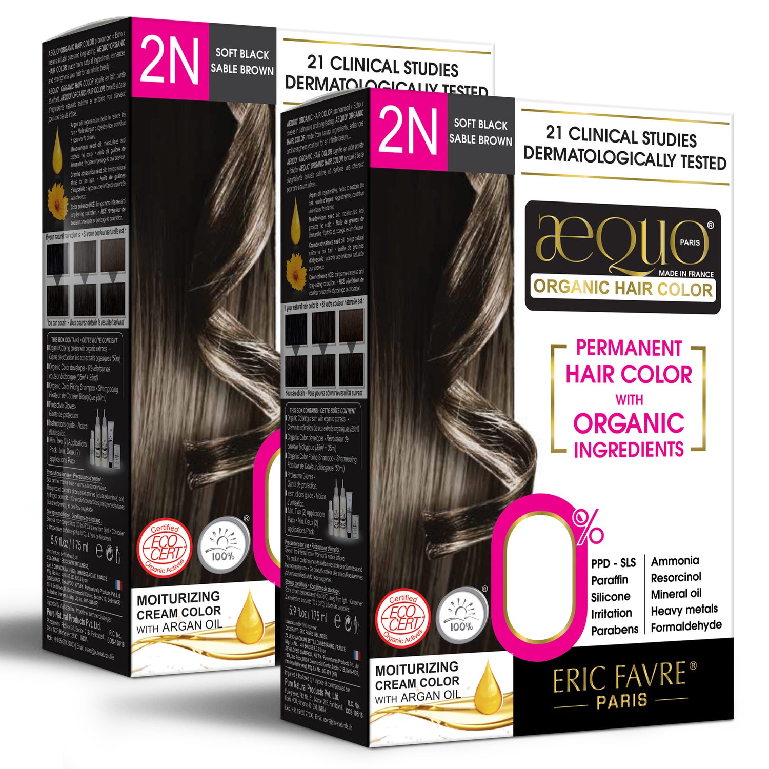 byPureNaturals Organic Cream Hair Colour for Women blackish brown pack of 2