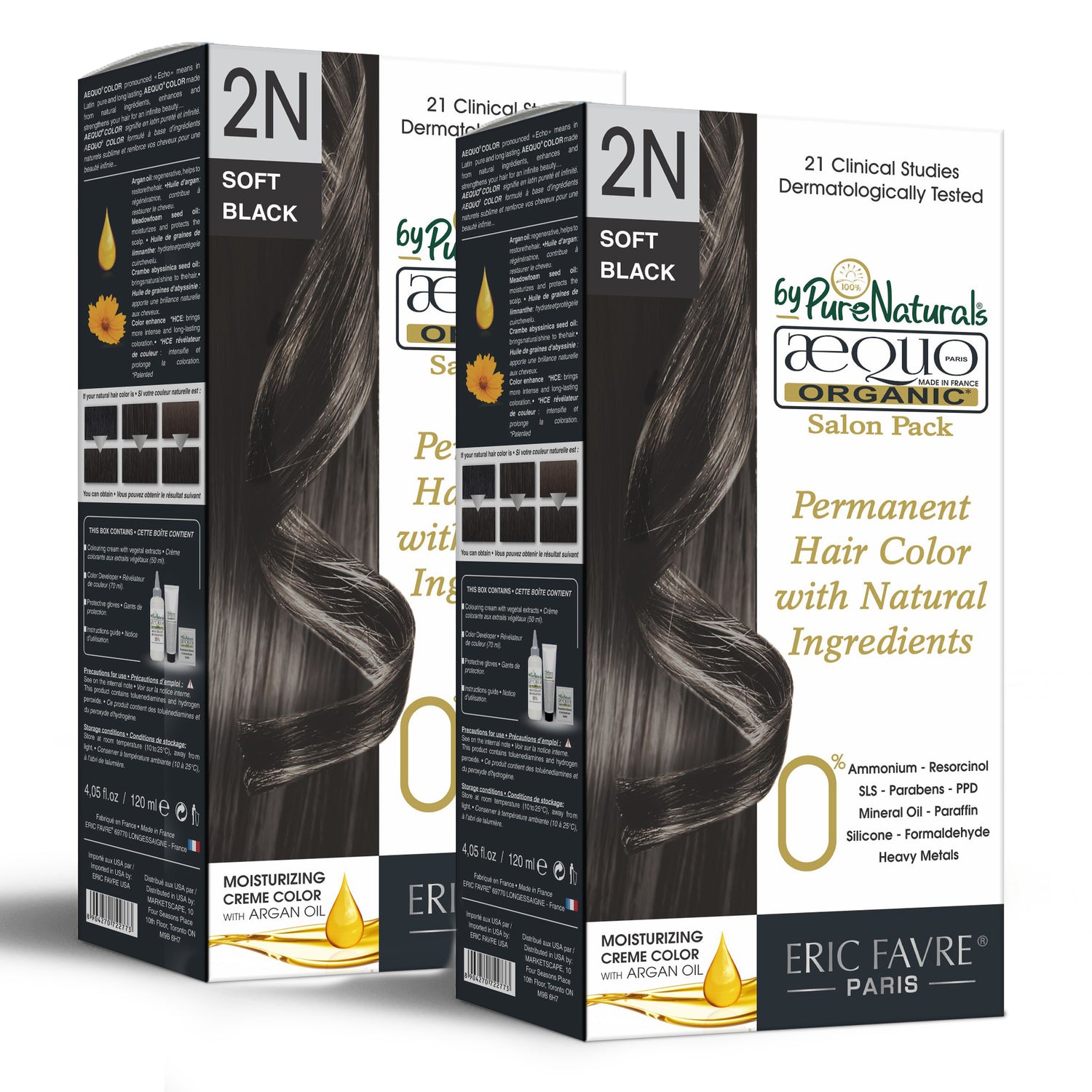 Aequo Organic Cream Hair Color Salon Pack blackish brown pack of 2