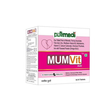 Puremedi Mumvit Duo | Multivitamin Tablets For Women | Contains Zinc, Vitamin B, Vitamin D, Calcium and Multiminerals