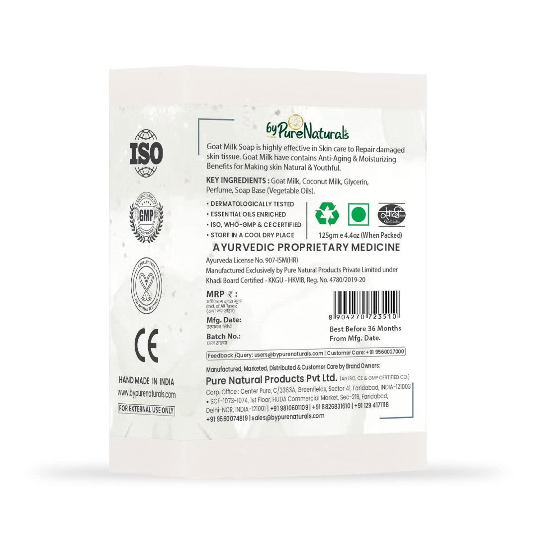 byPureNaturals Organic Goat Milk Soap For Men Women 125gm