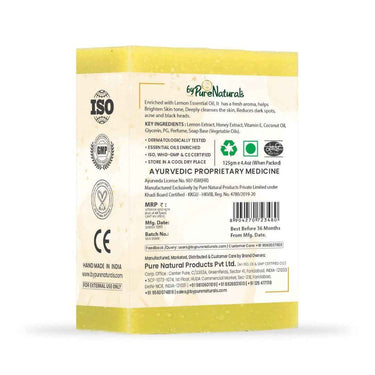 byPureNaturals SLS & Paraben Free Lemon Honey Soap- 125gm