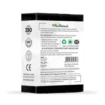 byPureNaturals SLS & Paraben Free Charcoal Soap- 125gm