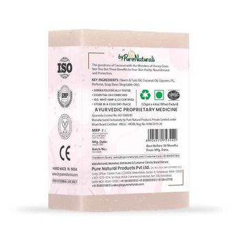byPureNaturals SLS & Paraben Free Coconut Milk & Honey Soap- 125gm
