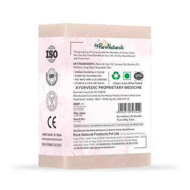 byPureNaturals SLS & Paraben Free Coconut Milk & Honey Soap- 125gm