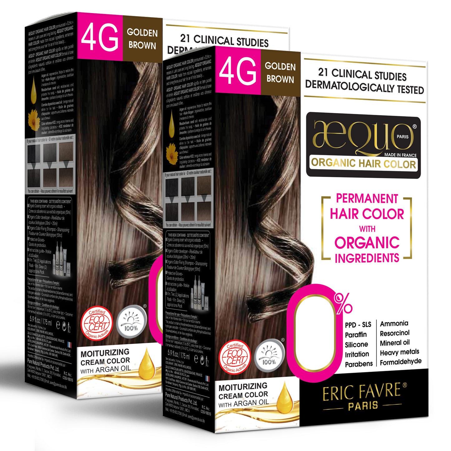 byPureNaturals Organic Cream Hair Colour for Women golden brown pack of 2