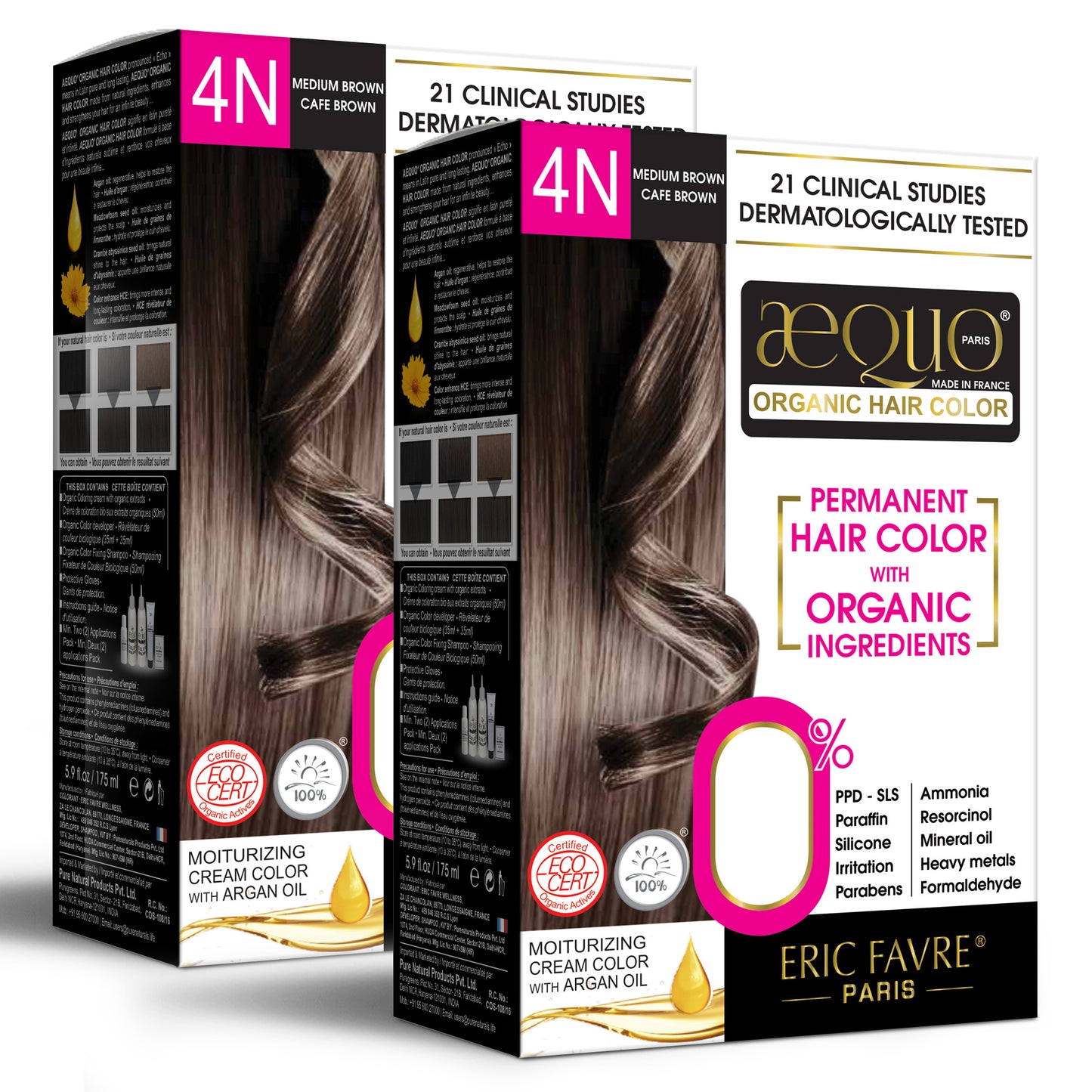 byPureNaturals Organic Cream Hair Colour for Women medium brown pack of 2
