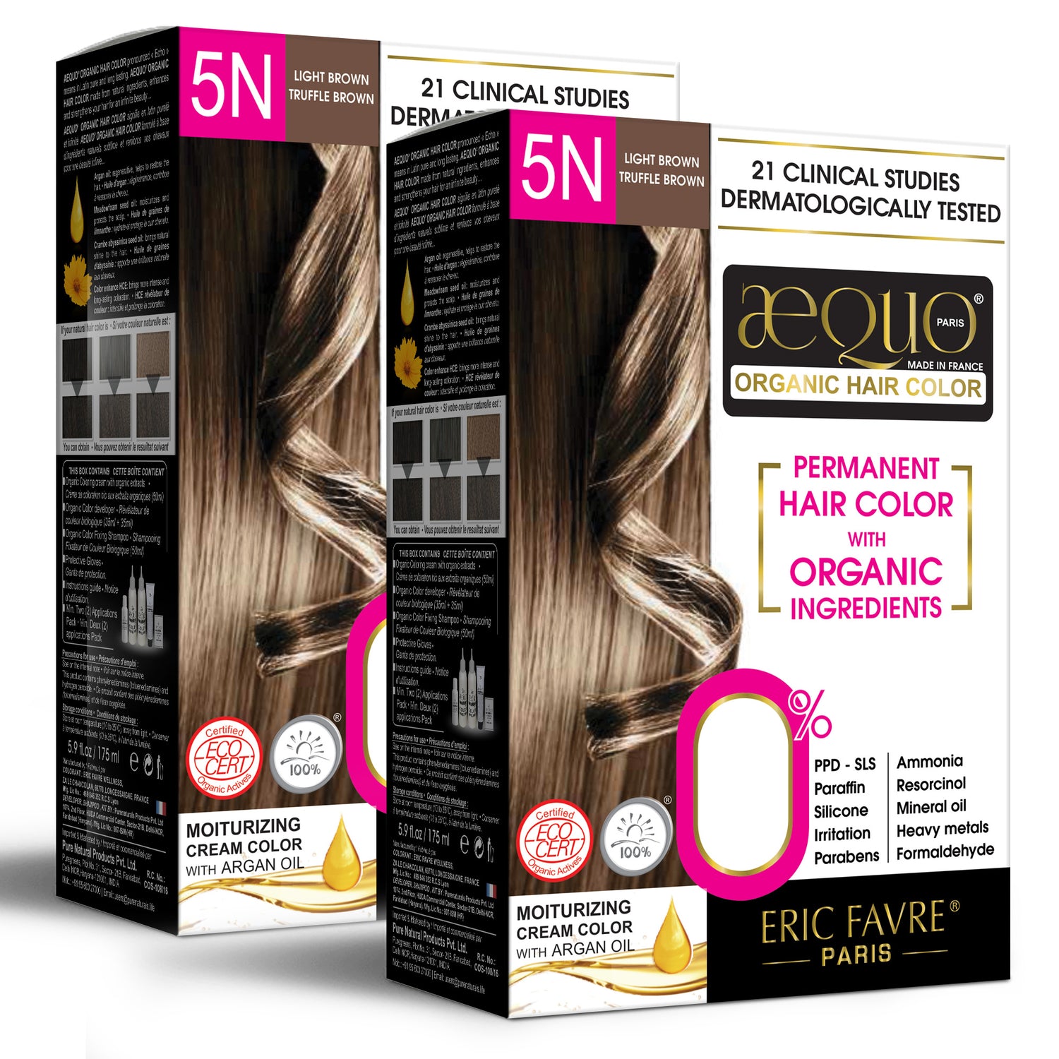 byPureNaturals Organic Cream Hair Colour for Women light brown pack of 2