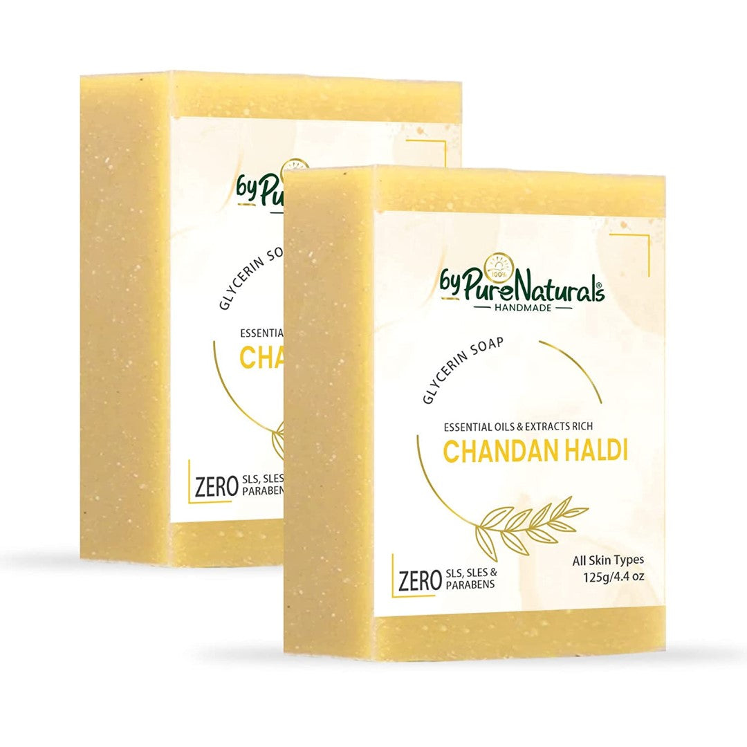 byPureNaturals Organic Chandan Haldi Soap For Men Women 125gm