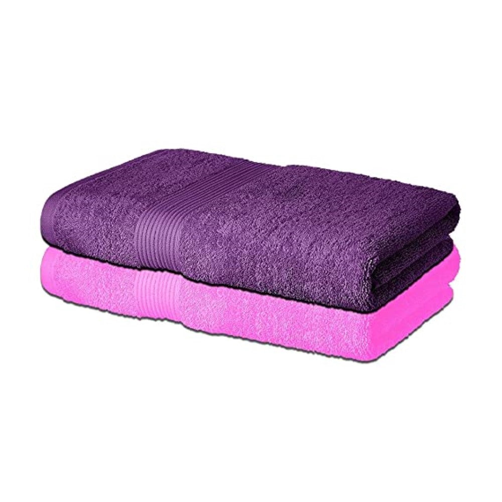 bypurenaturals 100% cotton bath towel ultra soft pink Violet 