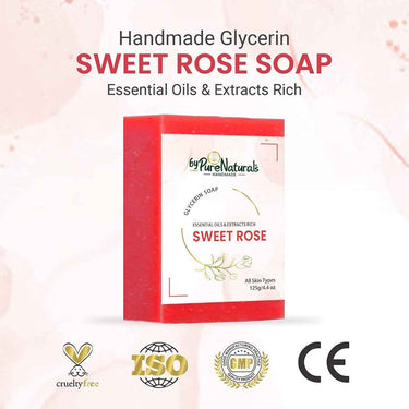byPureNaturals SLS & Paraben Free Sweet Rose Soap- 125gm