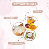 byPureNaturals SLS & Paraben Free Coconut Milk & Honey Soap- 125gm