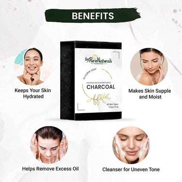 byPureNaturals SLS & Paraben Free Charcoal Soap- 125gm