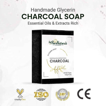 byPureNaturals SLS & Paraben Free Charcoal Soap- 125gm