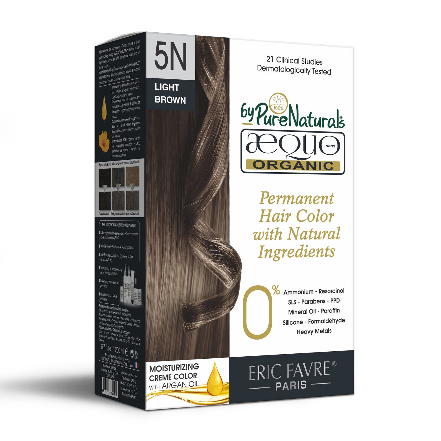 Aequo organic cream hair colour for men and women light brown ammonia and PPD free color