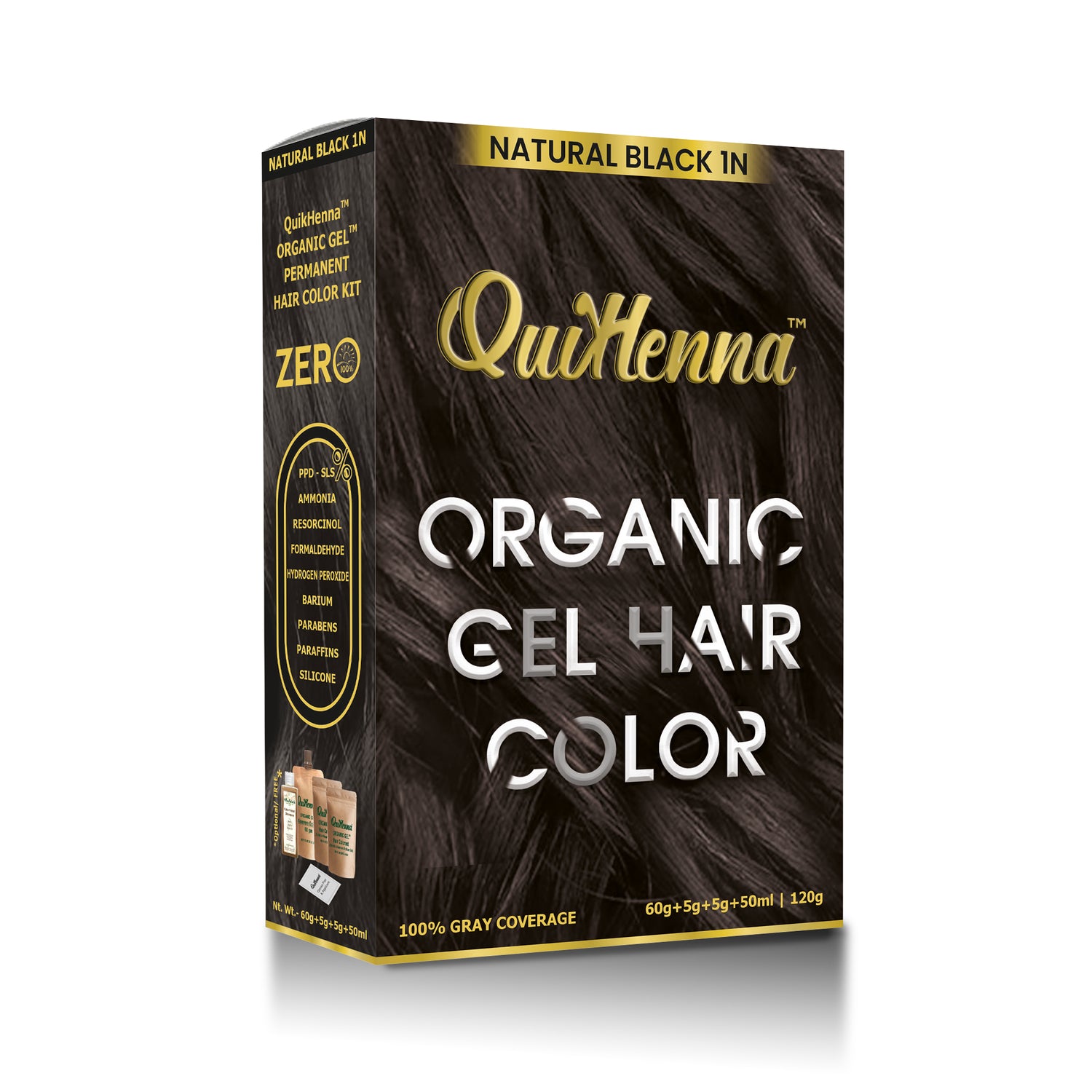 QuikHenna Organic Gel Hair Colour natural black 