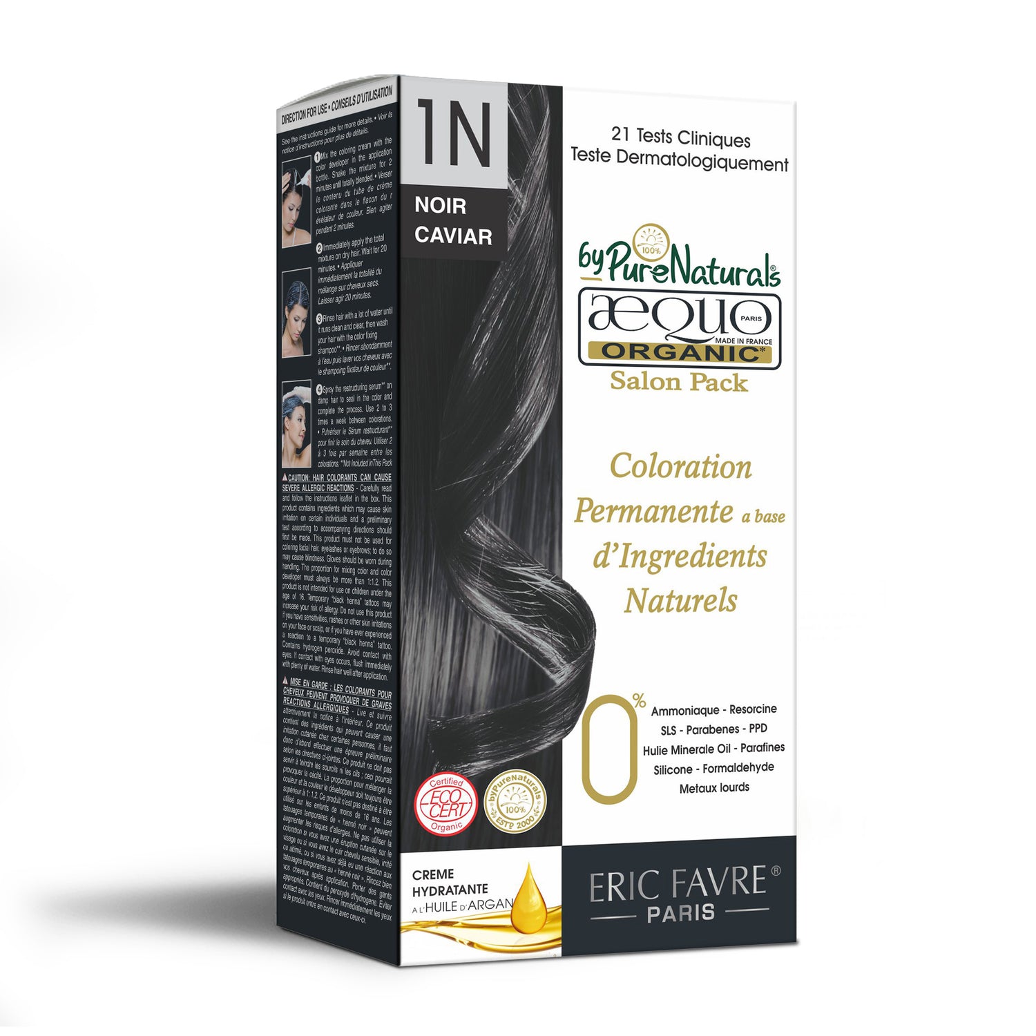 Aequo Organic Cream Hair Color Salon Pack Jet Black
