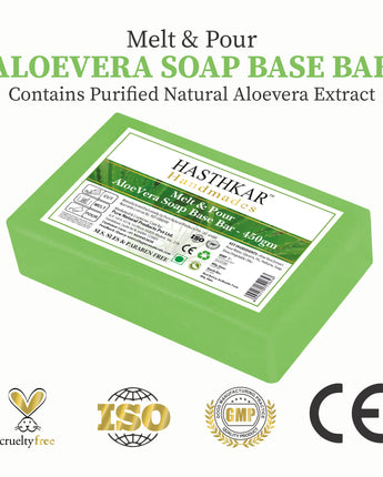 Hasthkar Handmades Soap Base Bar Aloevera 450gm-1