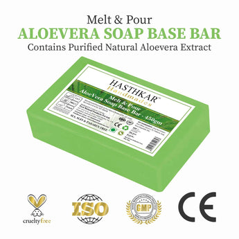 Hasthkar SLS & Paraben Free Aloevera Glycerine Soap Base Bar- 450gm (Pack of 2)
