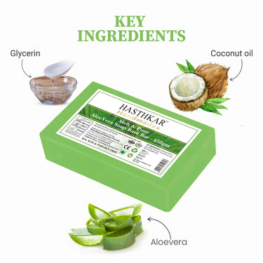 Hasthkar SLS & Paraben Free Aloevera Glycerine Soap Base Bar- 450gm (Pack of 2)