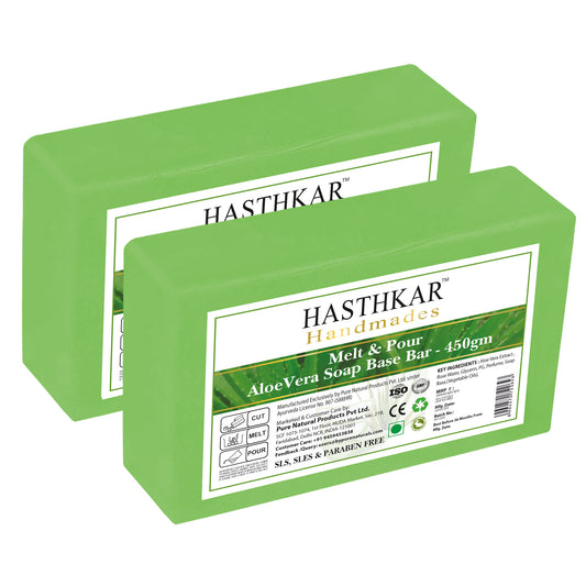 Hasthkar Handmades Soap Base Bar Aloevera 450gm Pack of 2