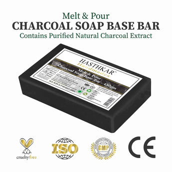 Hasthkar SLS & Paraben Free Charcoal Glycerine Soap Base Bar- 450gm (Pack of 2)