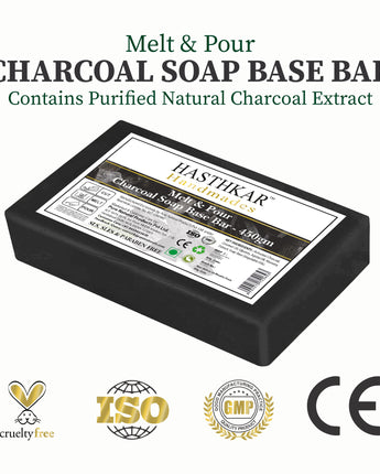 Hasthkar Handmades Soap Base Bar Charcoal 450gm Pack of 2-1