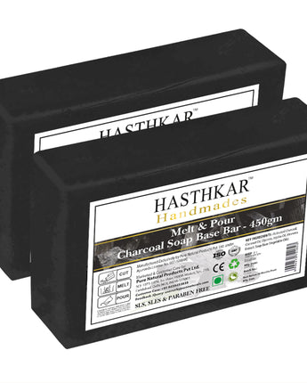 Hasthkar Handmades Soap Base Bar Charcoal 450gm Pack of 2