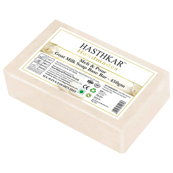 Hasthkar SLS & Paraben Free Goat Milk Glycerine Soap Base Bar- 450gm