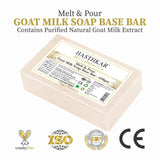 Hasthkar SLS & Paraben Free Goat Milk Glycerine Soap Base Bar- 450gm (Pack of 2)