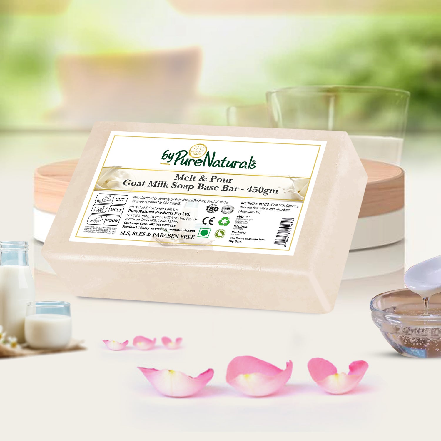 Hasthkar Handmades Soap Base Bar Goat Milk 450gm-3