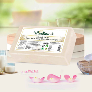 Hasthkar SLS & Paraben Free Goat Milk Glycerine Soap Base Bar- 450gm (Pack of 2)