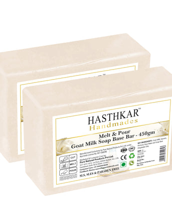 Hasthkar Handmades Soap Base Bar Goat Milk 450gm Pack of 2