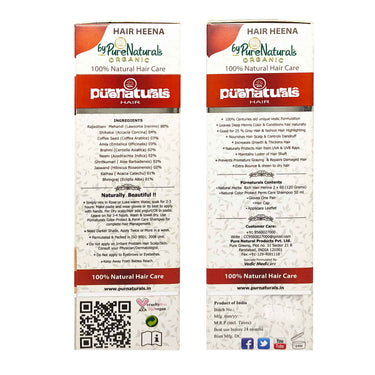 byPureNaturals 100% Organic Herbal Hair Henna with Herbs- 120 Gm