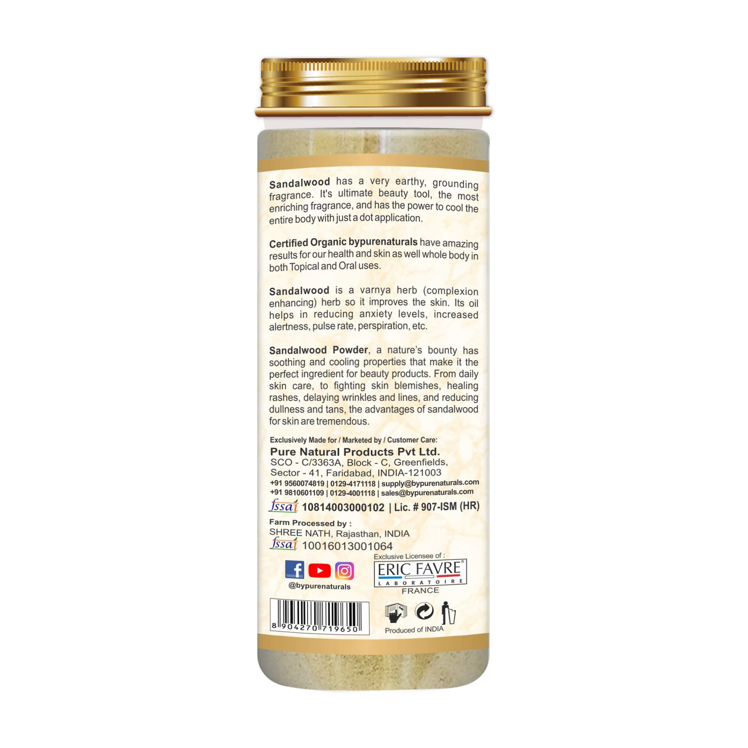 Organic Sandal Chandan Powder byPureNaturals-4
