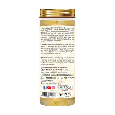 byPureNaturals 100% Organic Mulethi Licorice Powder- 125 Gm