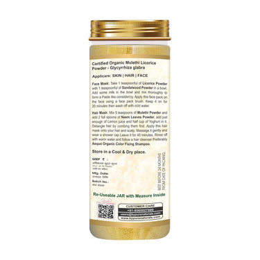 byPureNaturals 100% Organic Mulethi Licorice Powder- 125 Gm