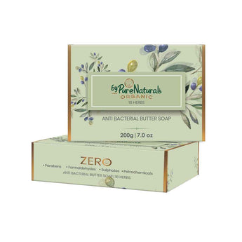 byPureNaturals Organic Herbal Anti Bacterial Butter Soap | 18 Herbs Soap - 200gm