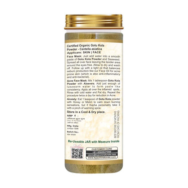 byPureNaturals 100% Organic Gotu Kola Powder- 100 Gm