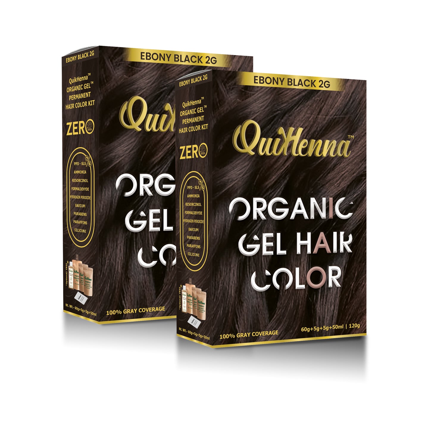 QuikHenna Organic Gel Hair Colour for men and women ebony black ammonia and ppd free color